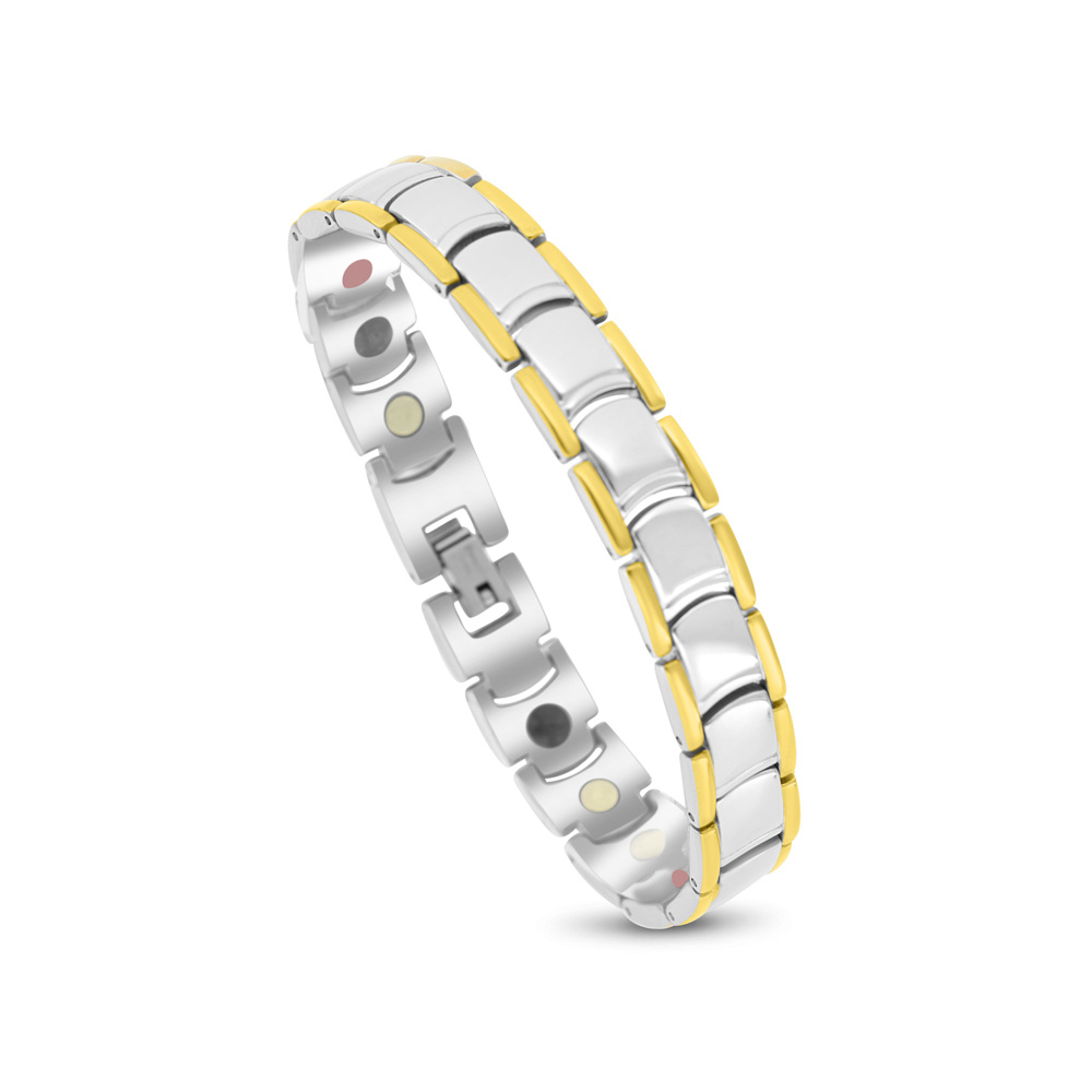 Stainless Steel 316L Bracelet, Silver And Gold Plated For Men