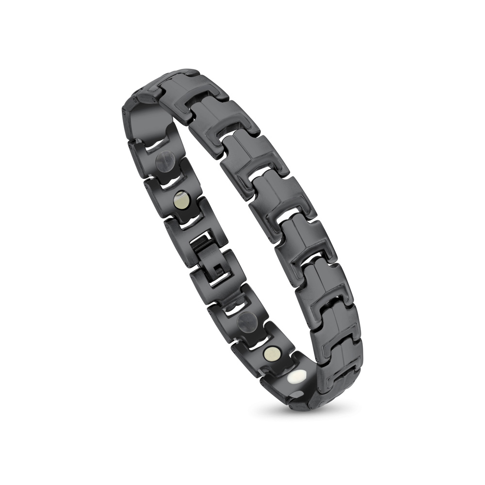 Stainless Steel 316L Bracelet, Black Plated For Men