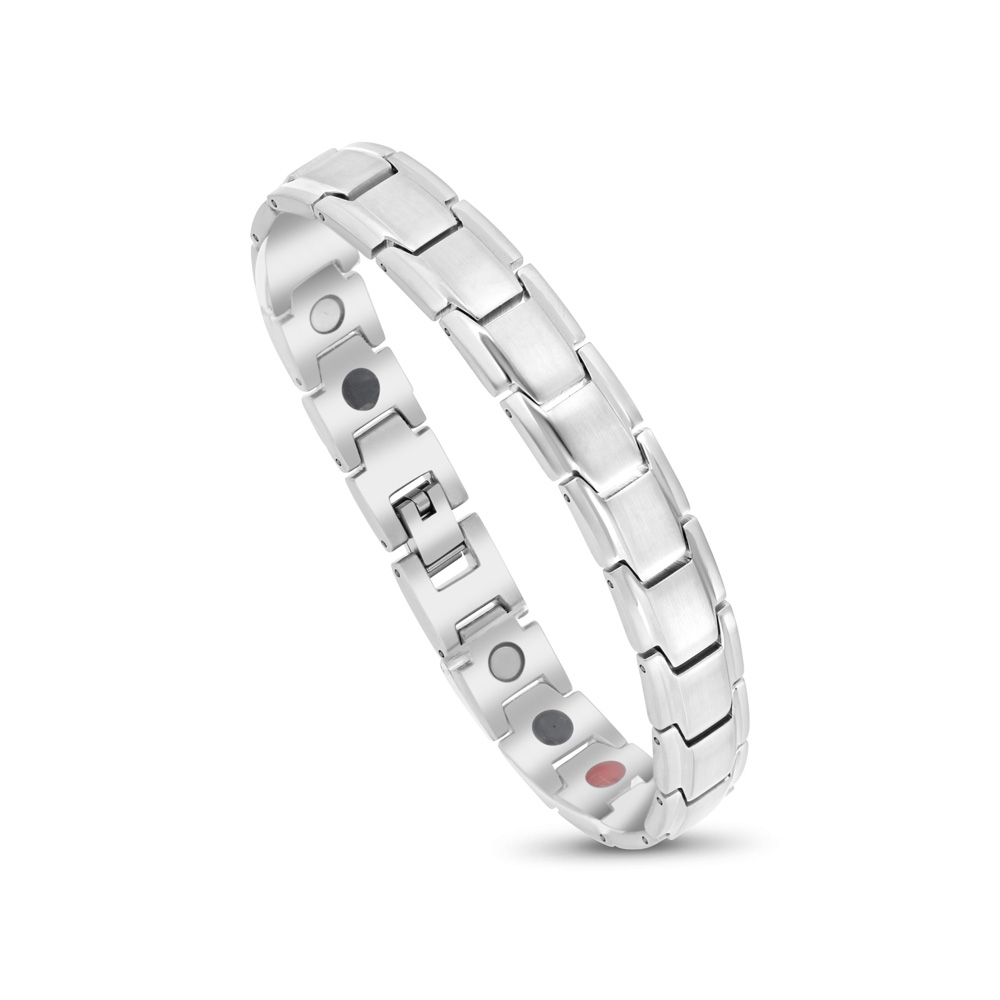 Stainless Steel 316L Bracelet, Silver Plated For Men