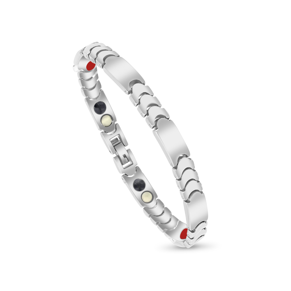 Stainless Steel 316L Bracelet, Silver Plated For Men