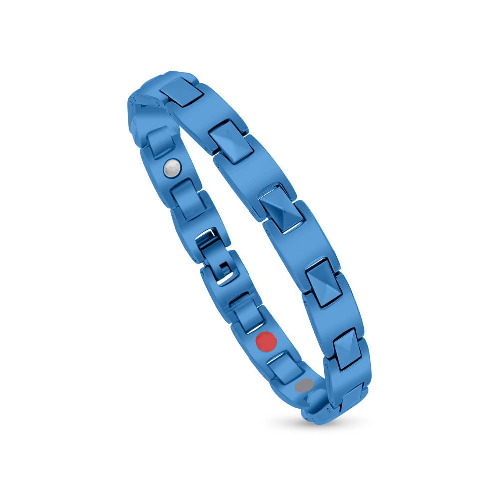 Stainless Steel 316L Bracelet, Blue Plated For Men