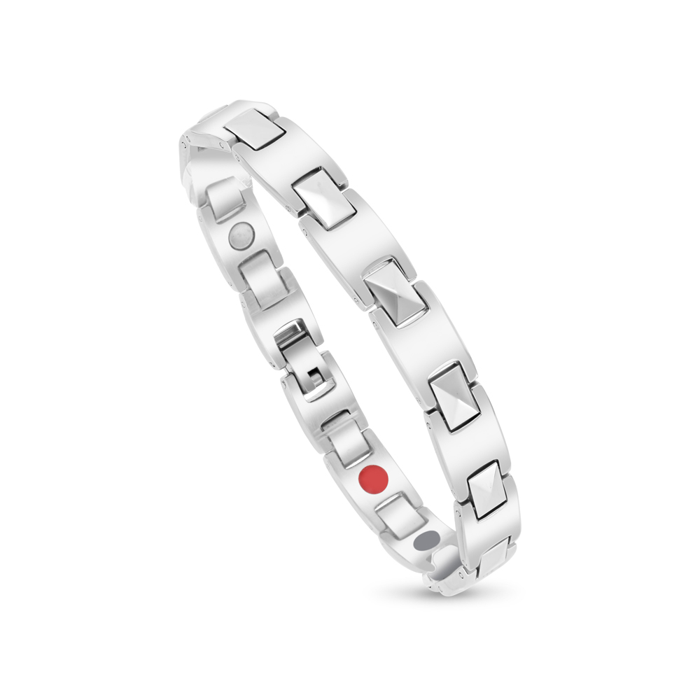 Stainless Steel 316L Bracelet, Silver Plated For Men