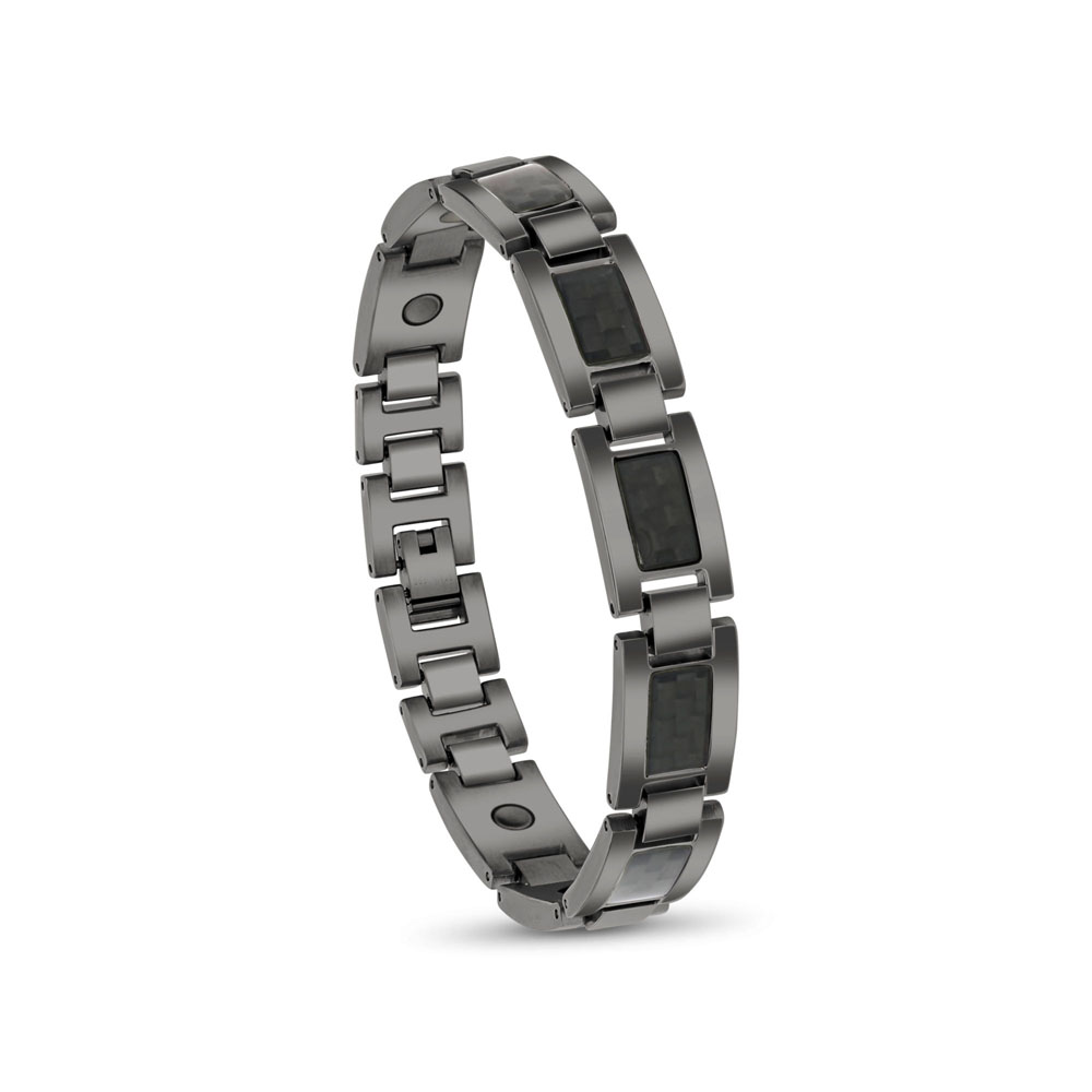 Stainless Steel 316L Bracelet, Black Plated For Men