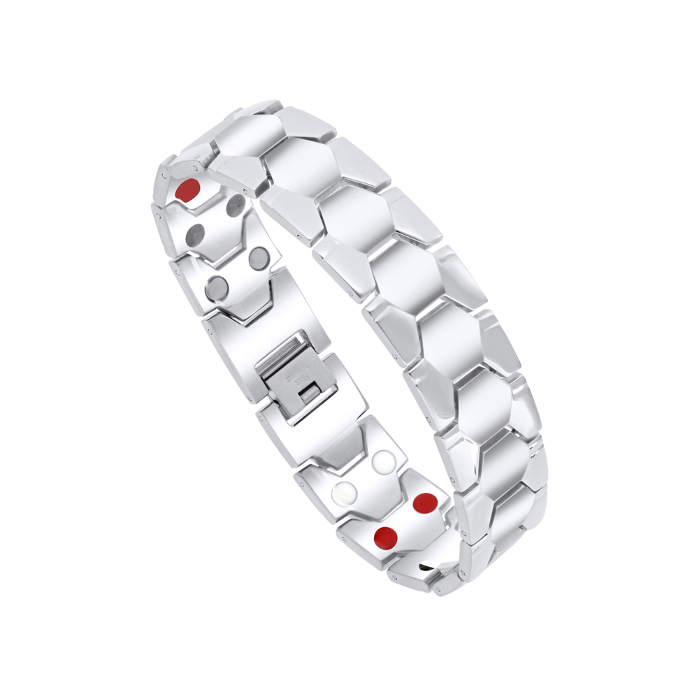 Stainless Steel 316L Bracelet, Silver Plated For Men