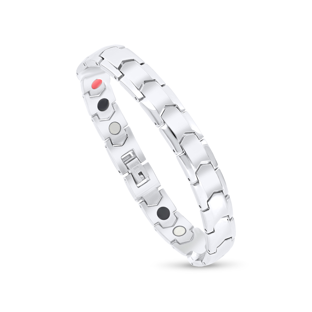 Stainless Steel 316L Bracelet, Silver Plated For Men