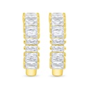 Sterling Silver 925 Earring Gold Plated Embedded With White Zircon