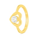 Sterling Silver 925 Ring Golden Plated Embedded With White Zircon