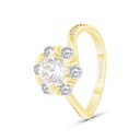 Sterling Silver 925 Ring Gold Plated Embedded With White Zircon