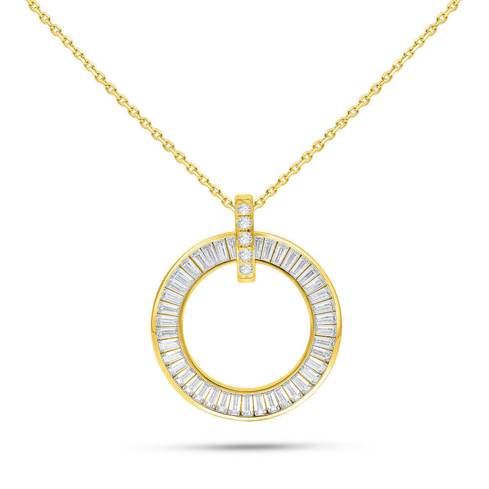 Sterling Silver 925 Necklace Golden Plated Embedded With White Zircon