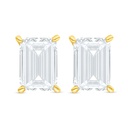 Sterling Silver 925 Earring Golden Plated Embedded With White Zircon