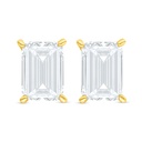 Sterling Silver 925 Earring Golden Plated Embedded With White Zircon