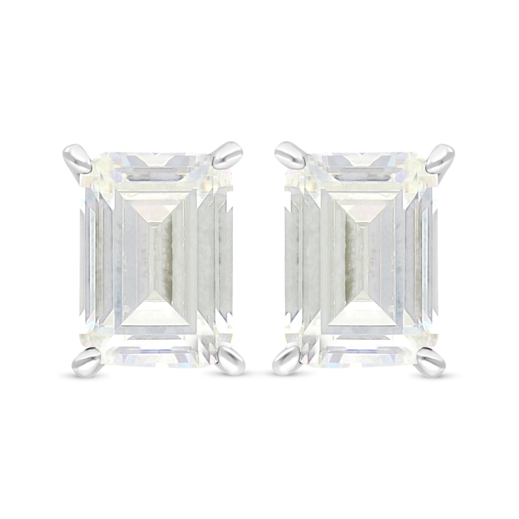 Sterling Silver 925 Earring Rhodium Plated Embedded With Yellow Diamond And White Zircon