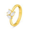 Sterling Silver 925 Ring Golden Plated Embedded With White Zircon