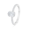 Sterling Silver 925 Ring Rhodium Plated Embedded With White Zircon