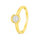 Sterling Silver 925 Ring Golden Plated Embedded With White Zircon