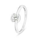 Sterling Silver 925 Ring Rhodium Plated Embedded With Yellow Diamond 