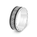 Sterling Silver 925 Wedding Ring Rhodium And Black Plated For Men