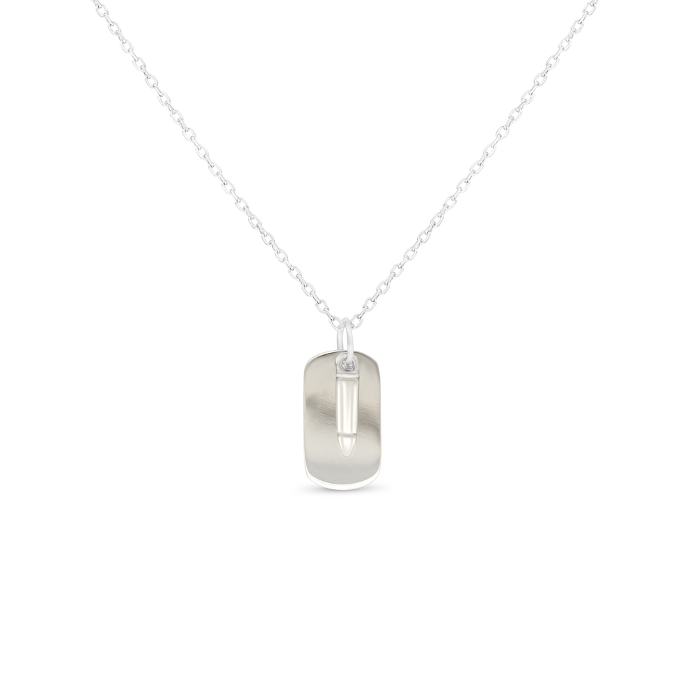 Sterling Silver 925 Necklace Rhodium Plated For Men
