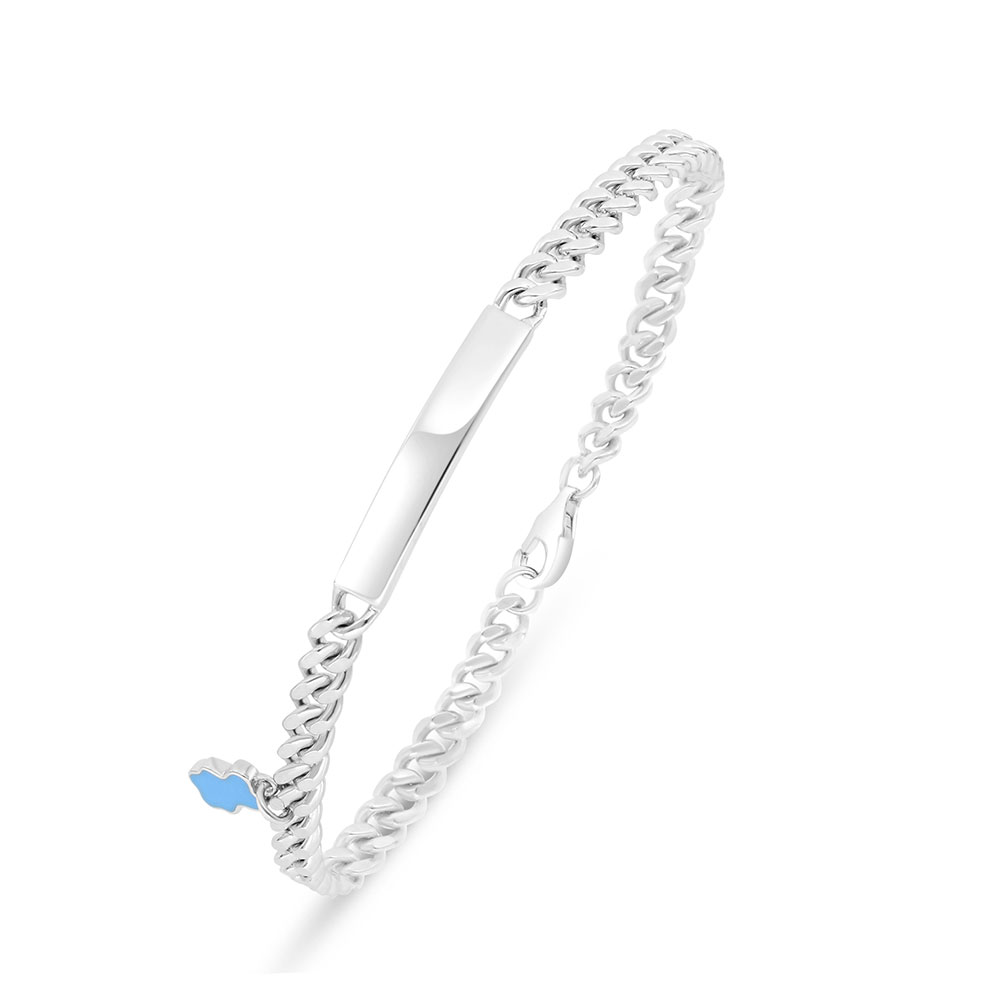 Sterling Silver 925 Bracelet Rhodium Plated Embedded 