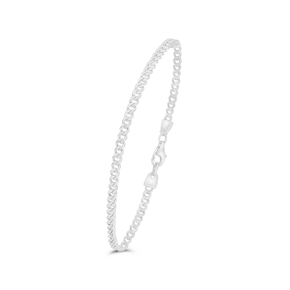 Sterling Silver 925 Bracelet Rhodium Plated Embedded 