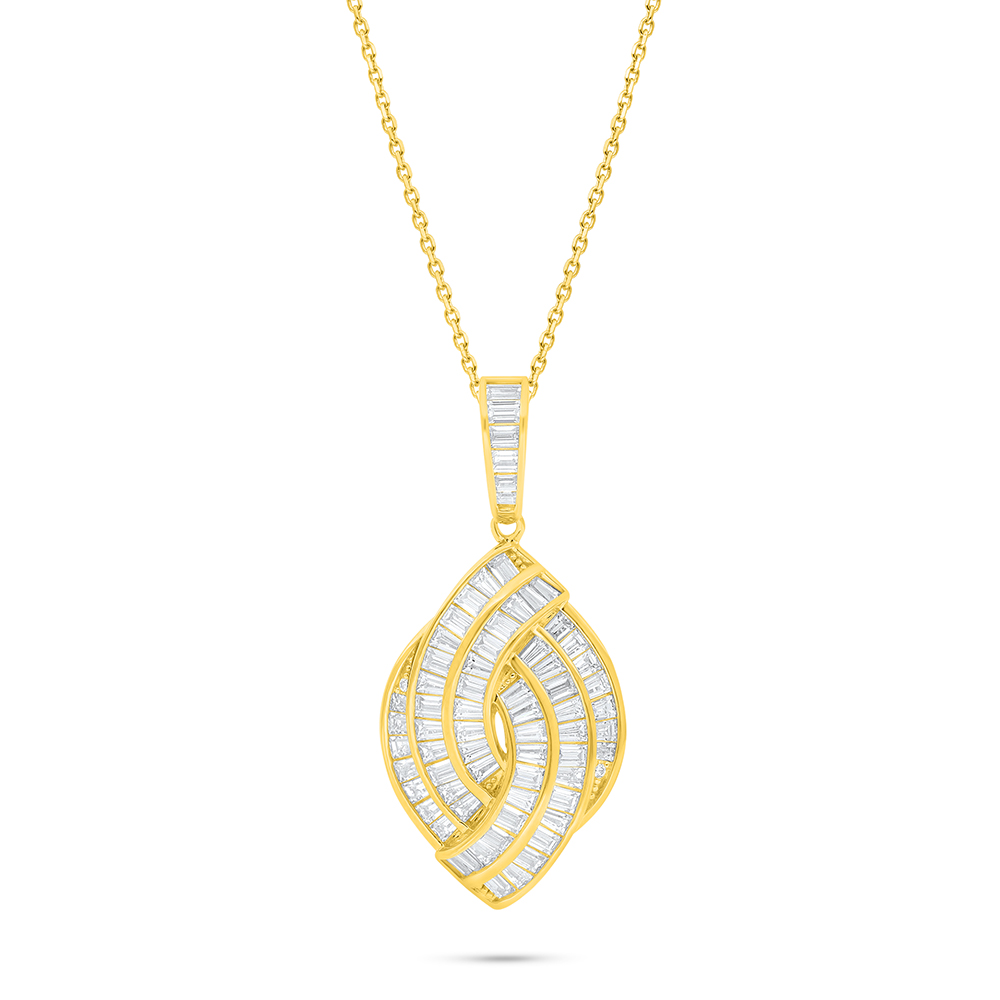 Sterling Silver 925 Necklace Golden Plated Embedded With White Zircon