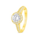 Sterling Silver 925 Ring Golden Plated Embedded With White Zircon