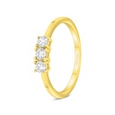 Sterling Silver 925 Ring Golden Plated Embedded With White Zircon