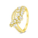 Sterling Silver 925 Ring Golden Plated Embedded With White Zircon