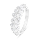 Sterling Silver 925 Ring Rhodium Plated Embedded With White Zircon