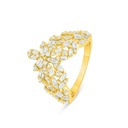 Sterling Silver 925 Ring Golden Plated Embedded With White Zircon