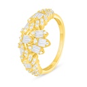 Sterling Silver 925 Ring Golden Plated Embedded With White Zircon