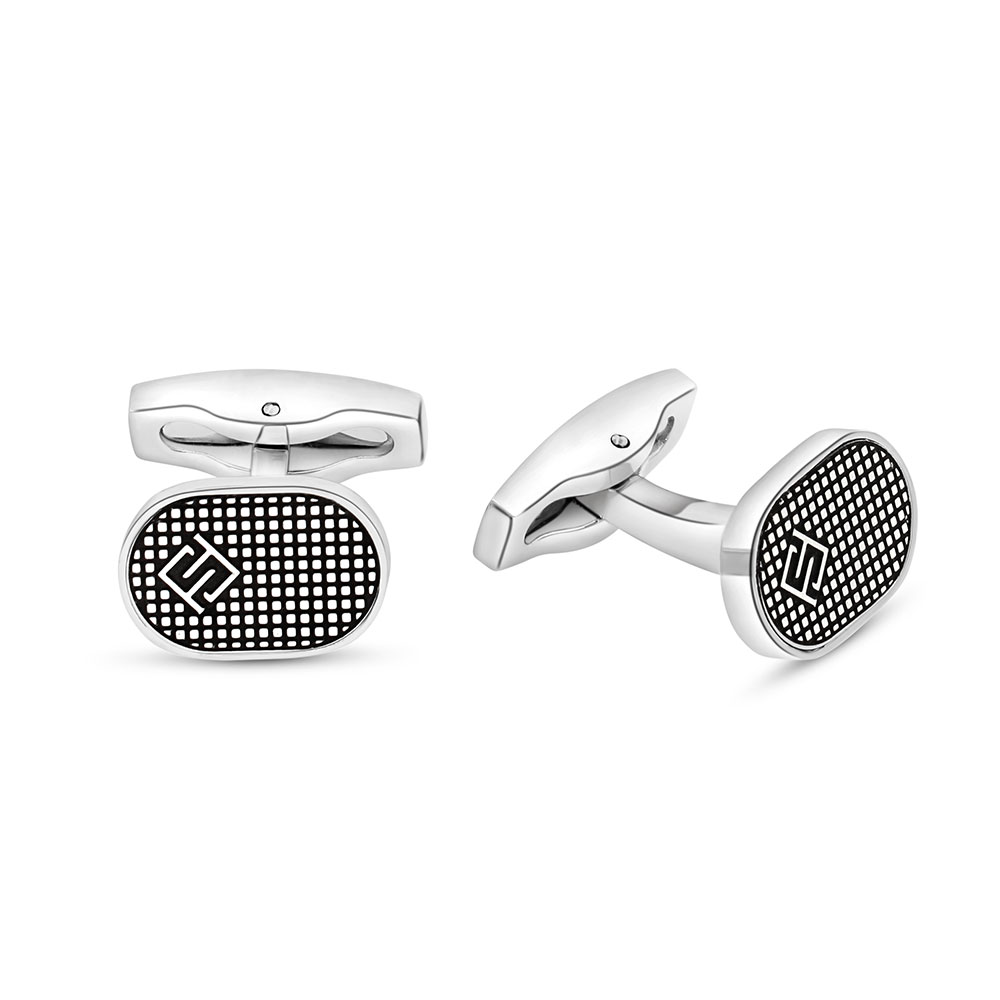 Stainless Steel Cufflink 316L Silver Plated With LOGO