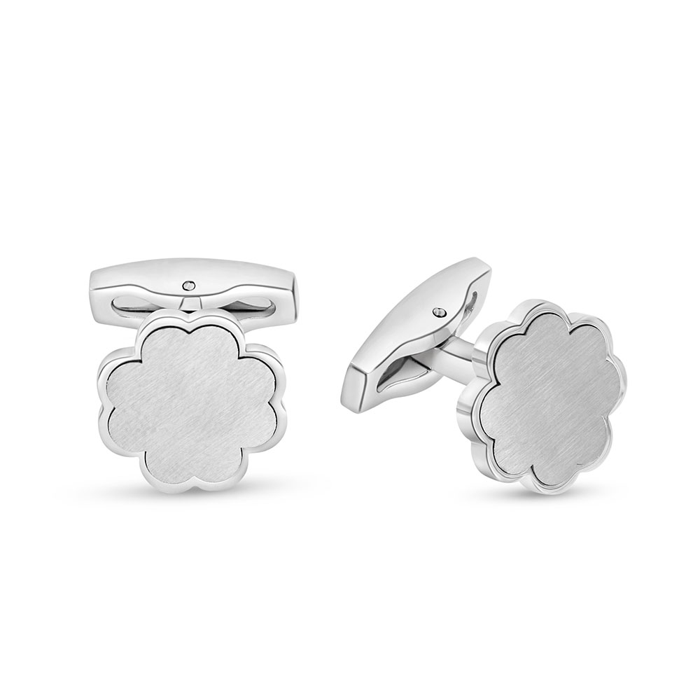 Stainless Steel Cufflink 316L Silver Plated 