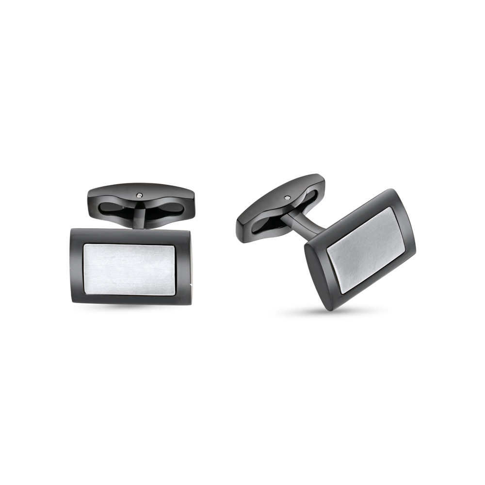 Stainless Steel Cufflink 316L Gray Plated 