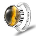 Sterling Silver 925 Ring Rhodium Plated Embedded With ECLIPSE STONE