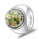 Sterling Silver 925 Ring Rhodium Plated Embedded With Royolite