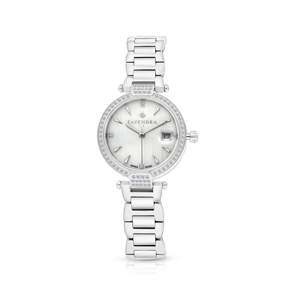 Stainless Steel 316 Watch Embedded With White Zircon - MOP DIAL