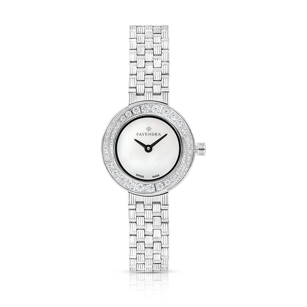 Stainless Steel 316 Watch Embedded With White Zircon - MOP DIAL