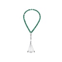 Rosary 45 Sterling Silver 925 Set Oxidized Embedded With Malachite Bead 08 ML LOGO