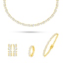 Sterling Silver 925 SET Golden Plated Embedded With White Zircon