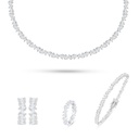 Sterling Silver 925 SET Rhodium Plated Embedded With White Zircon