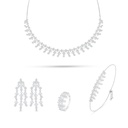 Sterling Silver 925 SET Rhodium Plated Embedded With White Zircon