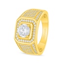 Sterling Silver 925 Ring Golden Plated Embedded With White Zircon