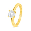 Sterling Silver 925 Ring Golden Plated Embedded With White Zircon