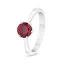 Sterling Silver 925 Ring Rhodium Plated Embedded With Ruby Corundum 