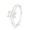 Sterling Silver 925 Ring Rhodium Plated Embedded With Yellow Diamond 