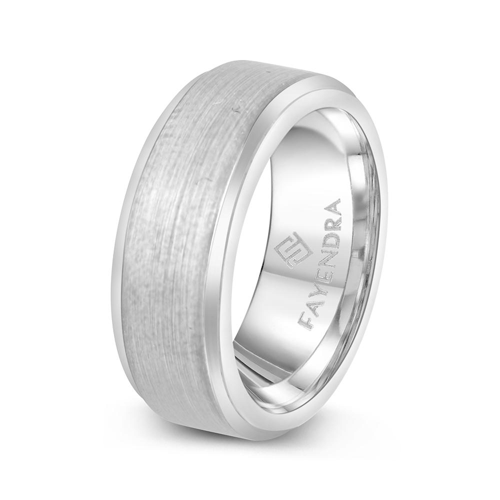 Tungsten Carbide Wedding Ring Silver Plated For Men