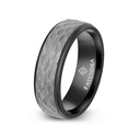 Tungsten Carbide Wedding Ring Silver And Black Plated For Men