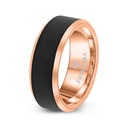 Tungsten Carbide Wedding Ring Black And Rose Gold Plated For Men