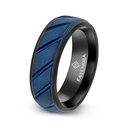 Tungsten Carbide Wedding Ring Blue Black Plated For Men